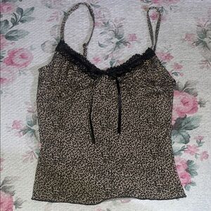 Madden Girl Cheetah Print Camiwith Black Lace